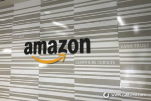Amazon Acrylic Lobby Sign Orange County - Caliber Signs & Imaging in Irvine Call: 949-748-1070