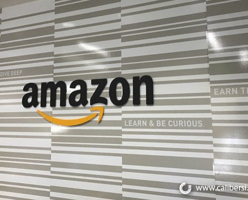 Amazon Acrylic Lobby Sign Orange County - Caliber Signs & Imaging in Irvine Call: 949-748-1070