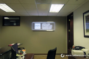 Applied Financial Planning Custom Illuminated lobby sign Orange County - Caliber Signs & Imaging in Irvine Call: 949-748-1070