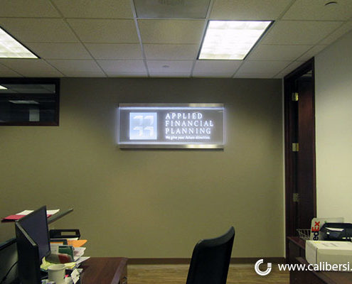 Applied Financial Planning Custom Illuminated lobby sign Orange County - Caliber Signs & Imaging in Irvine Call: 949-748-1070