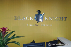 Black Knight Interior Reception Sign Orange County - Caliber Signs & Imaging in Irvine Call: 949-748-1070