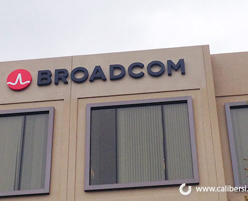 Broadcom Halo Lit Channel exterior signage orange county - Caliber Signs & Imaging in Irvine Call: 949-748-1070