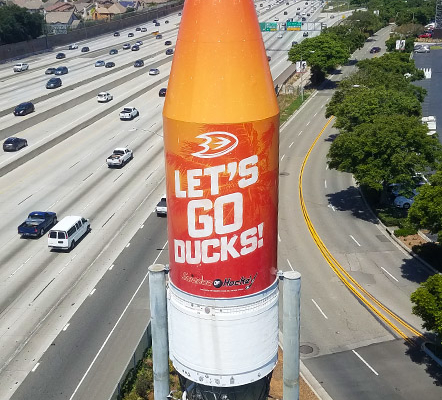 Rocket Wrap Anaheim Ducks Orange County - Caliber Signs & Imaging Irvine - Call 949-748-1070