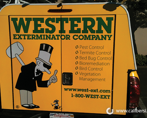 Western Exterminator Company Fleet Vinyl Rear Wrap Orange County - Caliber Signs & Imaging in Irvine Call 949-748-1070
