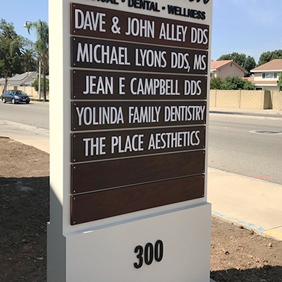 Free-standing monument sign along street in Irvine, CA