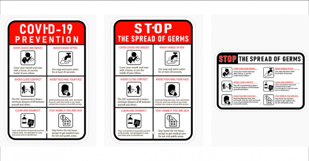 COVID 19 Safety Posters in Orange County CA