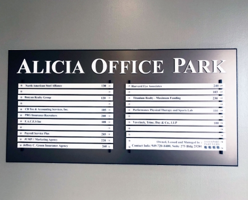 Custom Directory Wall Sign Aliso Viejo CA Caliber Signs and Imaging WEB 1