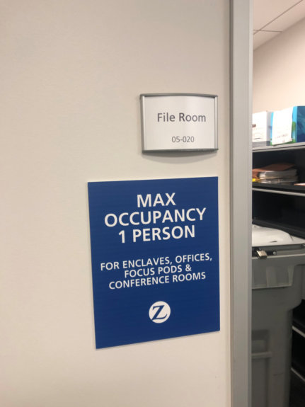 Maximum Occupancy Signs for Offices Reopending in Orange County CA