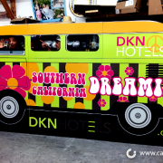 Custom Bus Cut Out Wrap DKN Hotels Caliber Signs and Imaging