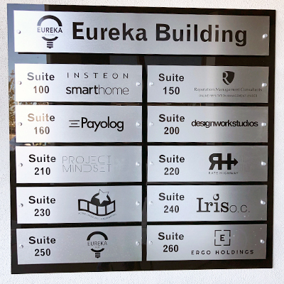 Custom Directory Sign Eureka Building Orange County CA Caliber Signs and Imaging 2