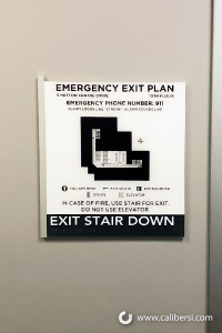 Custom Evacuation Sign Stair Down Sign Irvine CA Caliber Signs and Imaging 1