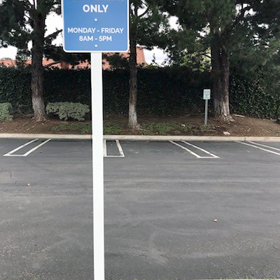 Parking pole site sign