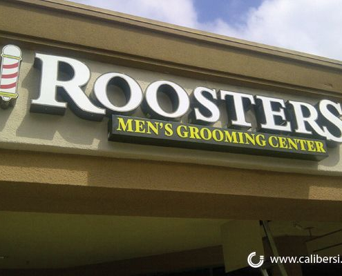 Roosters custom storefront sign