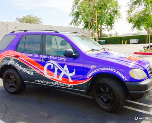 SUV Wrap Vehicle identifitaion Chrysalis Insurance Agency Caliber Signs and Imaging