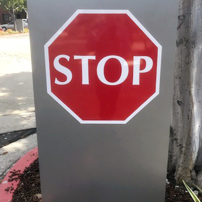 Stop site sign