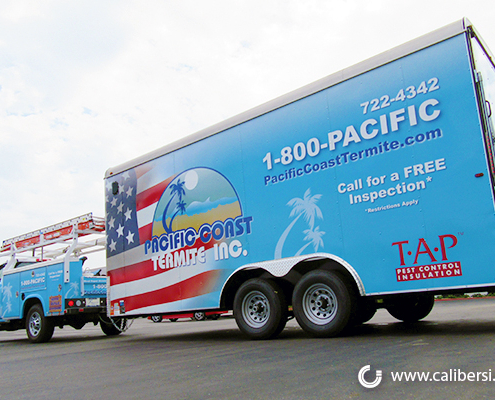 Trailer Wrap Truck Image Pacific Coast Termite Caliber Signs and Imaging