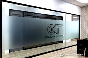 Frosted Logo Glass Graphics in Orange County CA