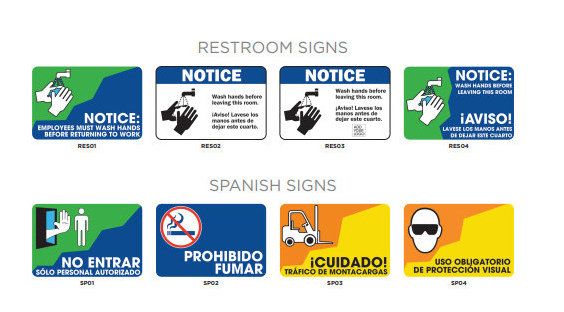 Office Restroom Signs in English and Spanish Orange County CA