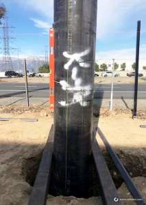 Installing a Pole for a 40 foot monument sign