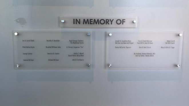In Memory Of Dedication Wall Signs in Orange County CA