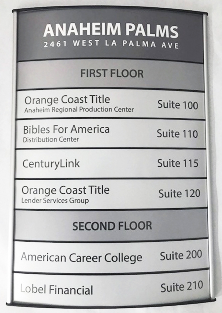 Directory and Wayfinding Signs in Orange County CA